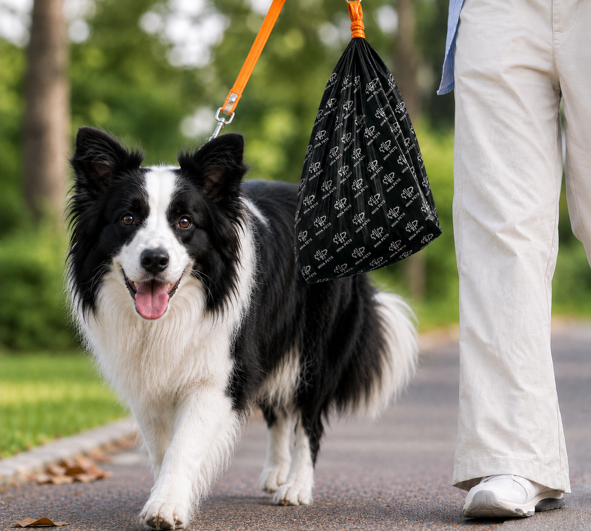 MIHA PETS Kompostierbare Hundekotbeutel mit Zugband, 180 Stück, Größe M, L, XL